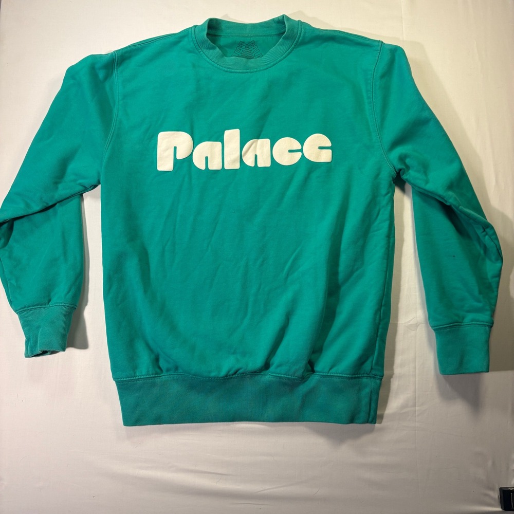 Palace Teal Green Big Logo Crewneck Sweatshirt Mens Small Streetwear
